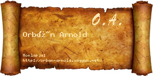 Orbán Arnold névjegykártya
