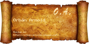 Orbán Arnold névjegykártya