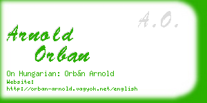 arnold orban business card