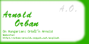 arnold orban business card